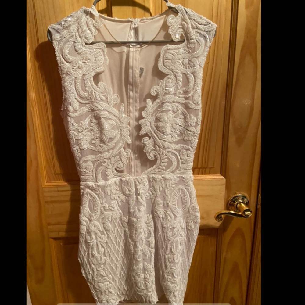 Custom Made M/L/ White Sequence/ Sheer/ Condition… - image 2